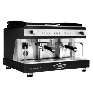 WEGA | PEGASO PLUS - Siebträgermaschine - 2 Gruppig - 3,7 kW - mit Milchaufschäumern & Heißwasser - Schwarz